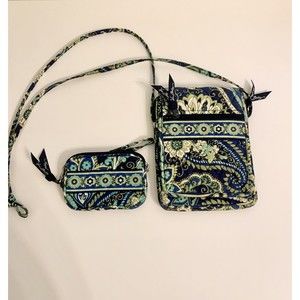 Vera Bradley Set Small Hipster Crossbody Strap Handbag, With Matching Wallet